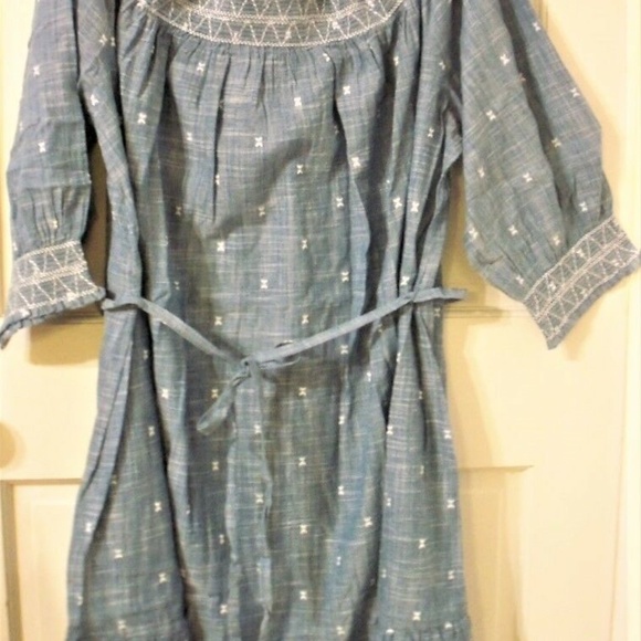 SONOMA Chambray Embellished Smocked Dress - Picture 3 of 8